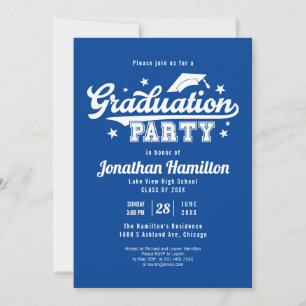 Blue Graduation Party Einladung