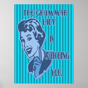 Blue Grammar Lady Watching Posters Poster