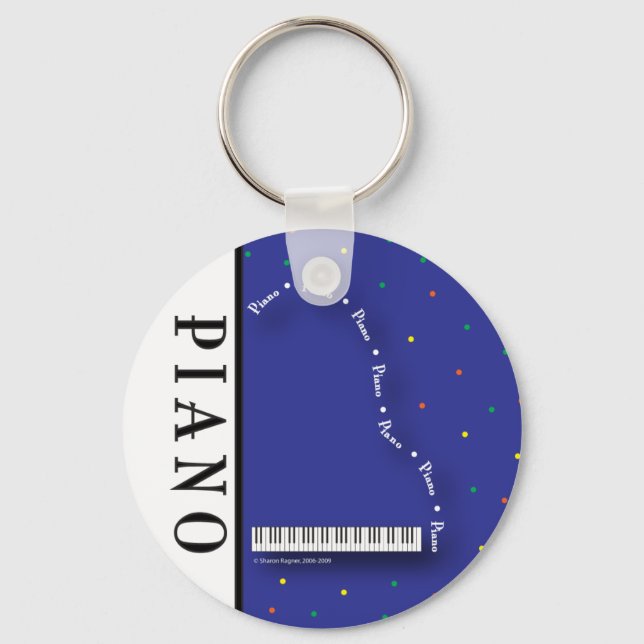 Blue Grand Piano Schlüsselanhänger (Vorderseite)