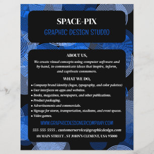 Blue Graphic Circles, Grafik-Designer-Werbung Flyer