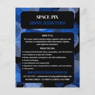 Blue Graphic Circles, Grafik-Designer-Werbung Flyer