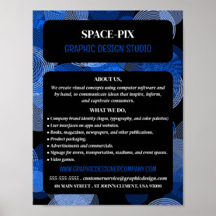 Blue Graphic Circles, Grafik-Designer-Werbung Poster