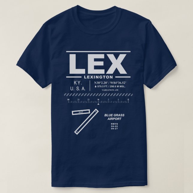 Blue Grass Airport LEX T-Shirt (Design vorne)