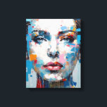 Blue & Grau Pop Art Beauty Portrait|Color Bars Leinwanddruck<br><div class="desc">Eine Frauenfigur auf einem Gesicht,  im lebendigen Stil der Pop-Kunst. Mit leuchtend pastellgrauen und blauen Farbtönen ist dieses Kunstwerk eine visuelle Leckerei. Mit seinem bunten Stil ist es eine sonderbare Mischung aus schönen,  gepunkteten und romantisierten Figuren. Entdecken Sie unsere Sammlung von einzigartigen Wohngestaltungen,  T - Shirt und Kunstdrucken.</div>