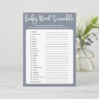Blue Graue, moderne Baby Dusche Wortspiel