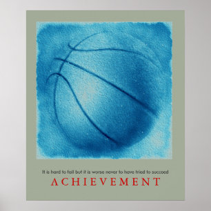 Blue Gray Basketball Motivierend einzigartig Poster