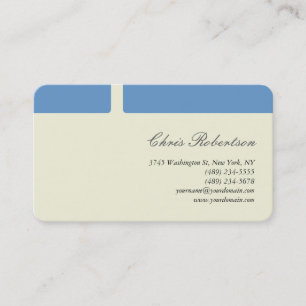 Blue-Gray Beige Round Corner Script Business Card Visitenkarte