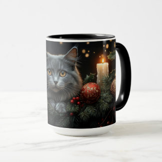 Blue-Gray Cat Liebhaber Weihnachtsgeschenke Tasse