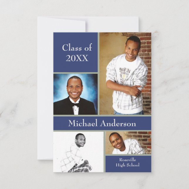 Blue/Gray Collage - Ankündigung von 3x5 Abschlüsse (Vorderseite)