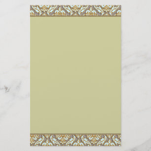 Blue & Gray Damask 100% Gerecycelt Papier