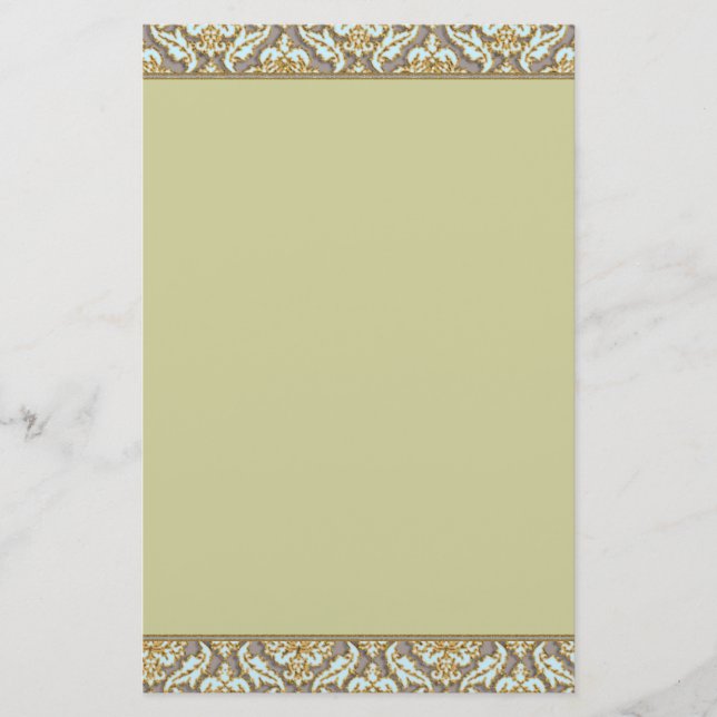 Blue & Gray Damask 100% Gerecycelt Papier (Vorderseite)