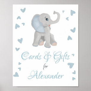 Blue Gray Elephant Geschenke & Cards Kinderduschze Poster