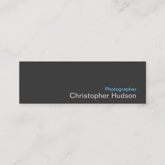 Blue Gray Fotograf Standard Slim Business Card Mini Visitenkarte (Vorderseite)