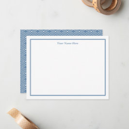 Blue Gray Geometrical Design Personal Note Card Mitteilungskarte
