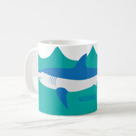 Blue Gray Mako Shark Tasse