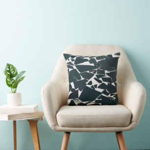 Blue Gray Modern Geometric Kissen