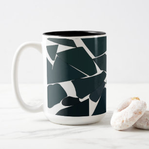 Blue Gray Modern Geometric Zweifarbige Tasse