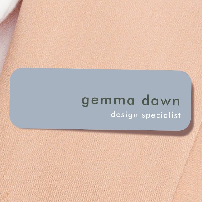 Blue Gray Modern Minimalistisch Simple Scandi Namensschild (Von Creator hochgeladen)