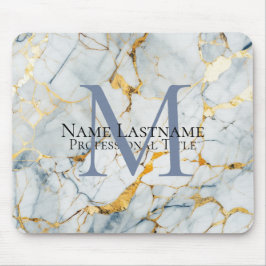 Blue Gray Monogram Mousepad