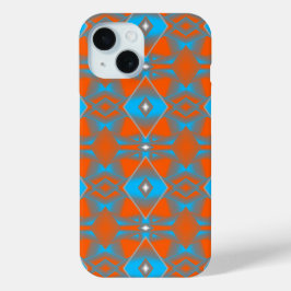 Blue Gray Orange Ombre Geometric Abstrakt Art Case-Mate iPhone Hülle