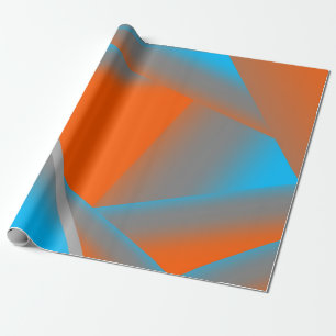 Blue Gray Orange Ombre Geometric Abstrakt Art Geschenkpapier