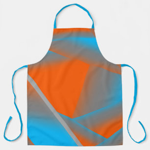 Blue Gray Orange Ombre Geometric Abstrakt Art Schürze