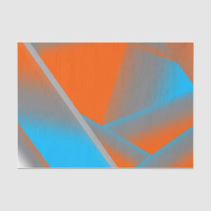Blue Gray Orange Ombre Geometric Abstrakt Art Seidenpapier
