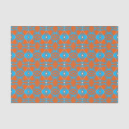 Blue Gray Orange Ombre Geometric Abstrakt Art Seidenpapier