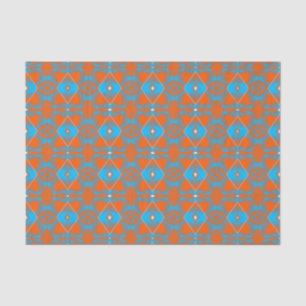Blue Gray Orange Ombre Geometric Abstrakt Art Seidenpapier