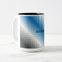 Blue Gray Pixel personalisierte Mug