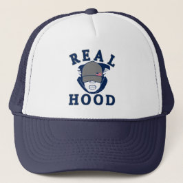 Blue GRAY REAL HOOD Typ in hoodie Truckerkappe