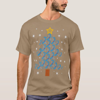 Blue & Gray Ribbon Xmas Tree Typ 1 Diabetes Aware T-Shirt