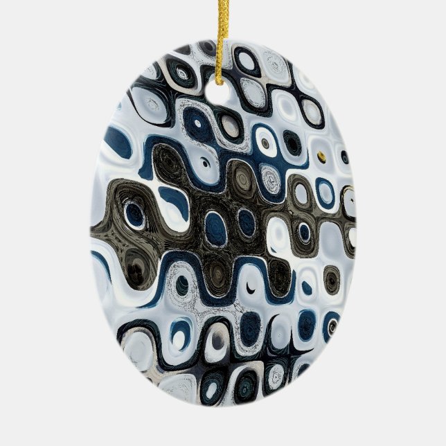 Blue & Gray Ripples Ornament (Vorne)