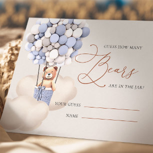 Blue Gray schätzt, wie viele Bären Balloons Ticket Begleitkarte