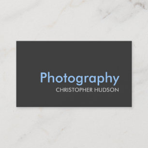 Blue Gray Schlicht Fotografy Business Card Visitenkarte