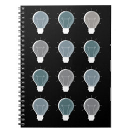 Blue Gray Simple Lightbulb Skandinavier Wiederholu Notizblock