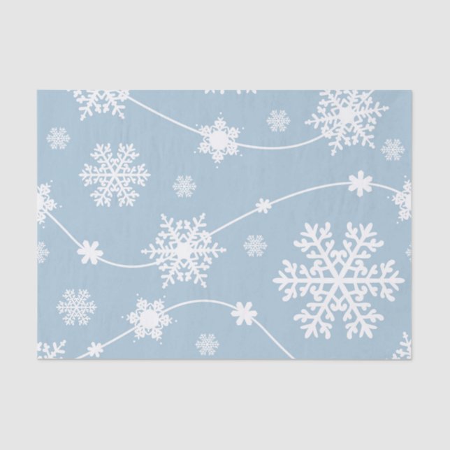 Blue Gray Snowflakes Winter Wonderland Urlaub Seidenpapier (Vorderseite)
