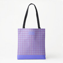 Blue Gray Tartan TI Mit Monogramm Tote Bag