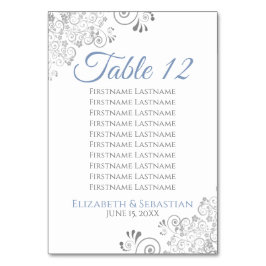 Blue & Gray Wedding Tischnummer Seating Chart