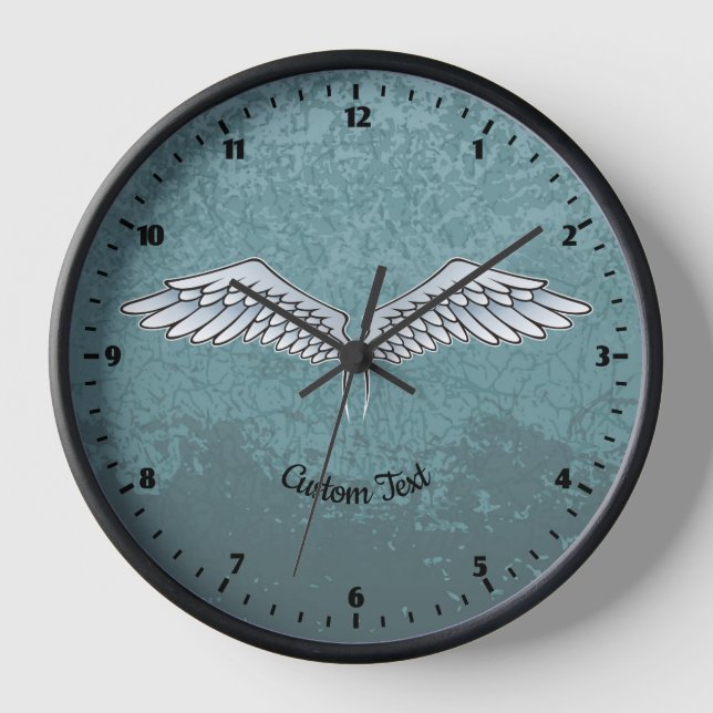 Blue-Gray Wings Large Clock Uhr (Vorderseite)