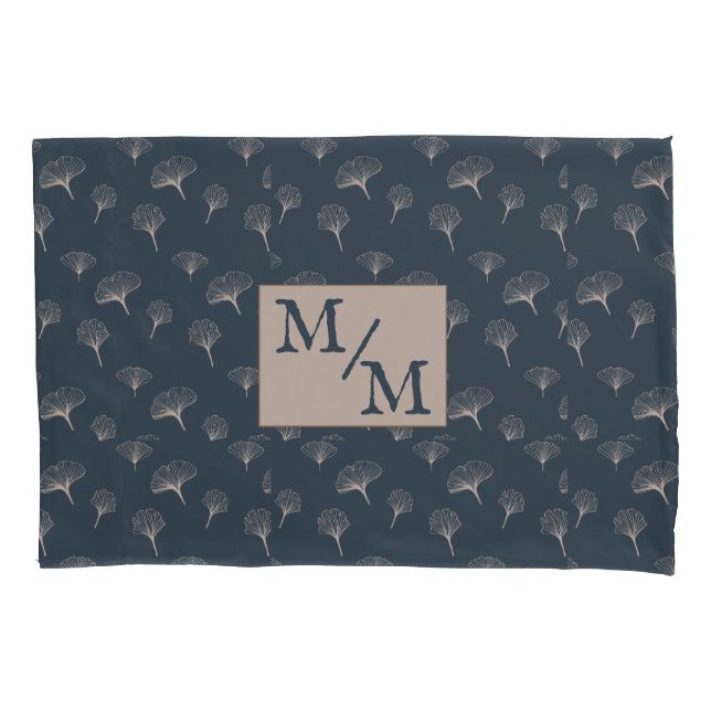 Blue Gray Wrotish Iron Gingko Kissenbezug (Vorderseite)
