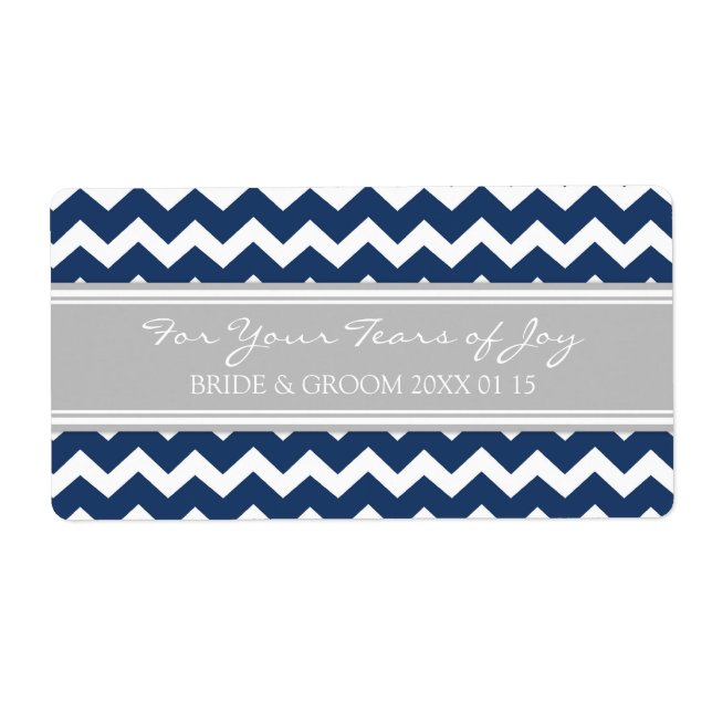 Blue Gray Zickzack Cry Packet Wedding Labels (Vorne)