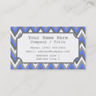 Blue Gray Zickzack Label Business Card Visitenkarte