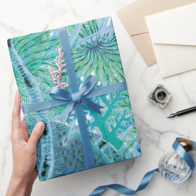 Blue Great Barrier Reef Echinodermie | VINTAG Geschenkpapier (Schenken)