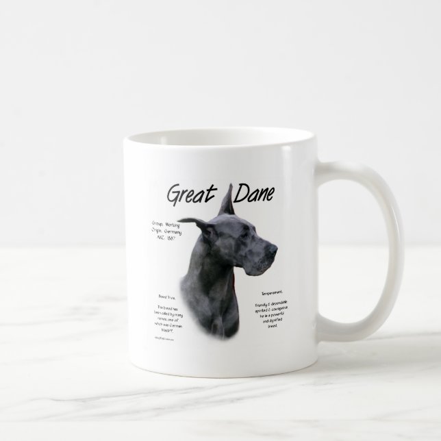 Blue Great Dane History Design Tasse (Rechts)