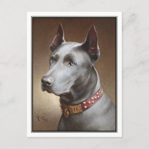 Blue Great Dane von Carl Reichert Postkarte