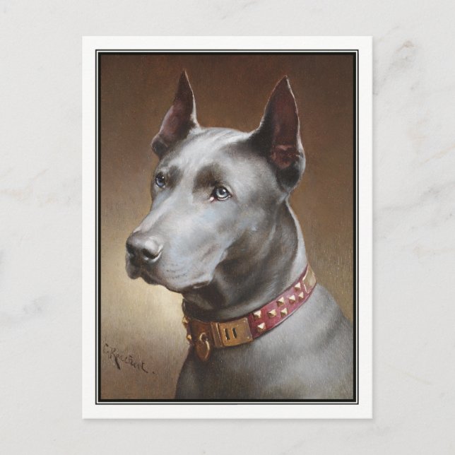 Blue Great Dane von Carl Reichert Postkarte (Vorderseite)