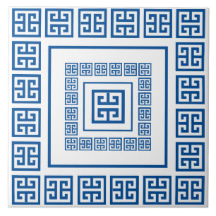 Blue Greece Meander Keramik Tile Fliese