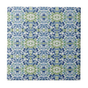Blue Greem BOHO Blumenmuster Fliese