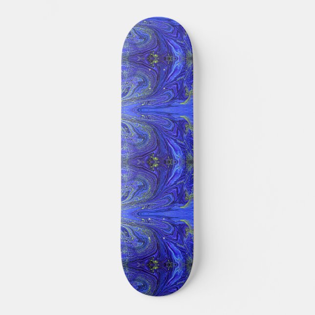 Blue Green Abstract Skateboard (Vorderseite)